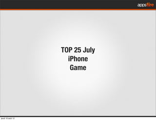 TOP 25 July
                     iPhone
                      Game
jeudi 16 août 12
 