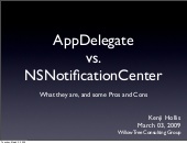 NSNotificationCenter vs. AppDelegate