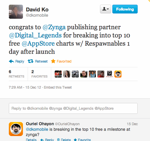 Twitter  dkomobile congrats to  Zynga publishing